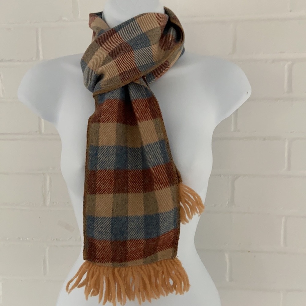 Unisex Men Women Vintage Neutral Classic Plaid Winter Wool Scarf Scarve